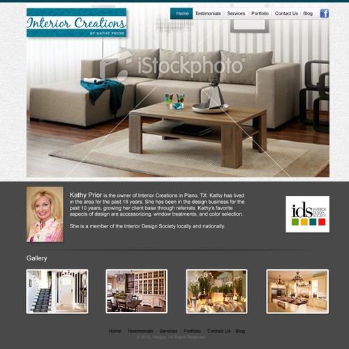website design for Interior Creations by Kathy Prior