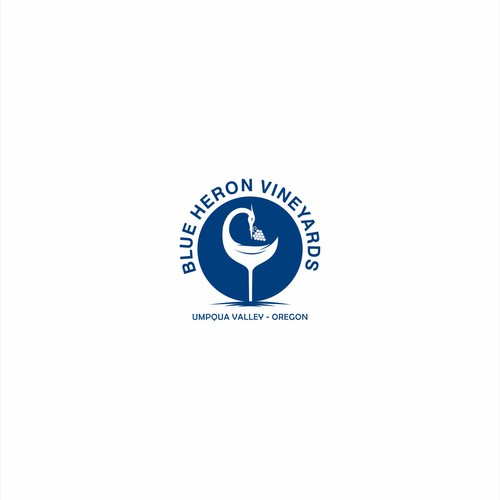 Logo Design For Blue Heron Vineyards