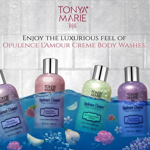 Entry design for TONYA MARIE Opulence L'Amour Creme Body Wash Commercial Image :)