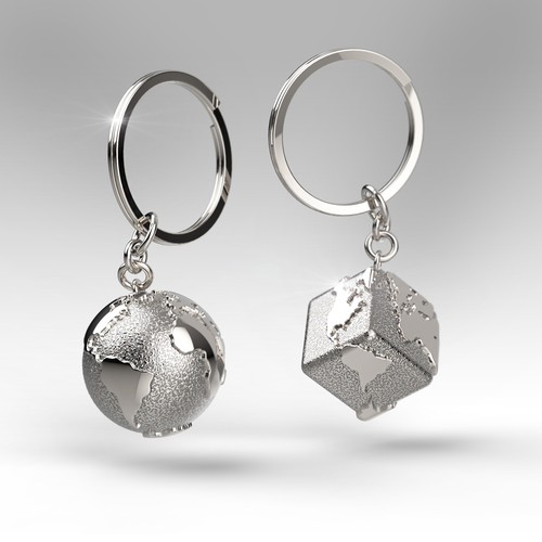 Creation and 3D modeling of a silver keychain