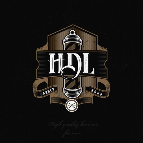 Vintage logo design concept for "HDL" barber shop...