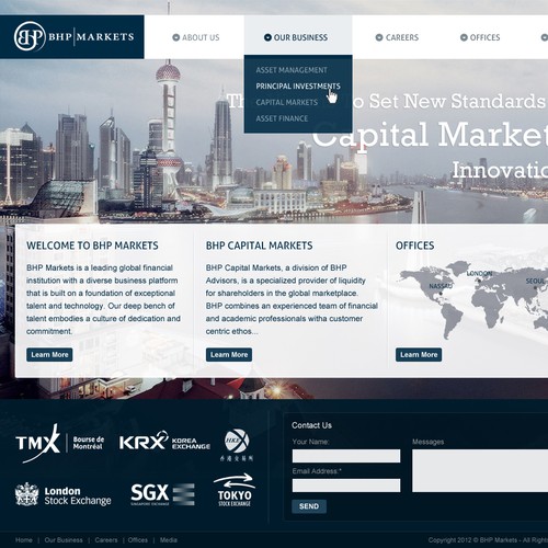 BHP Markets needs a new website design