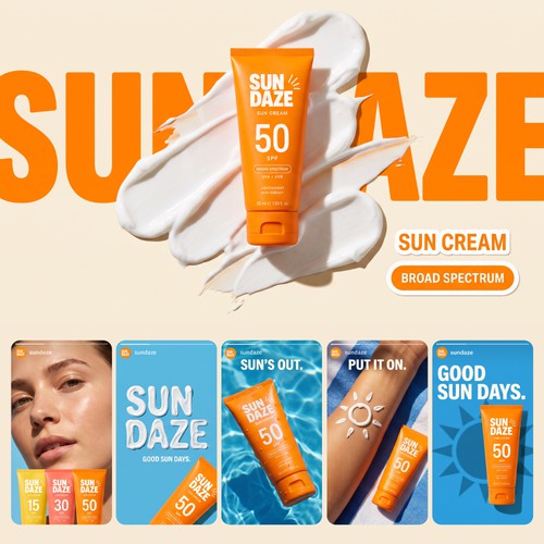 SUN DAZE. Sunscreen Brand Identity & Packaging