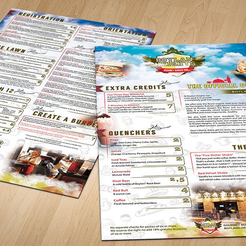 Create a new menu for Charlottesville. Virginias most popular restaurant!