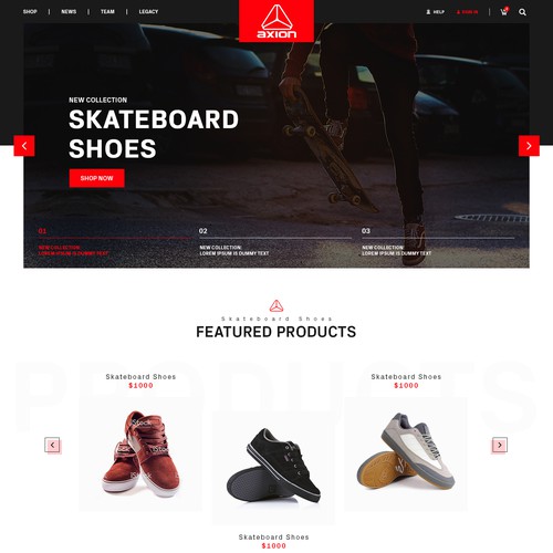 Footwear Website Design