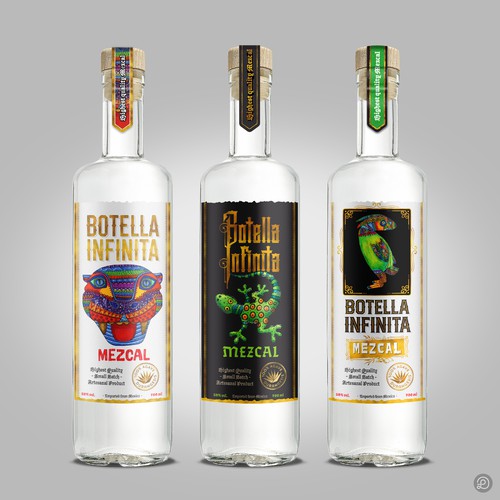 Botella Infinita mezcal labels design