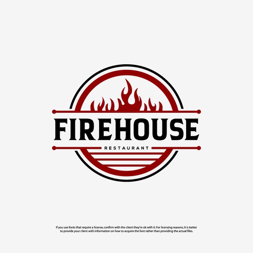 Bold Badge logo design for Firehouse restaurant