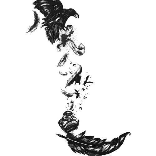 Tattoo Design Cover-up: Ink Raven
