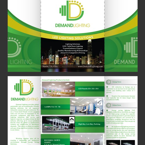 Brochure for Demand Lighting most work done.