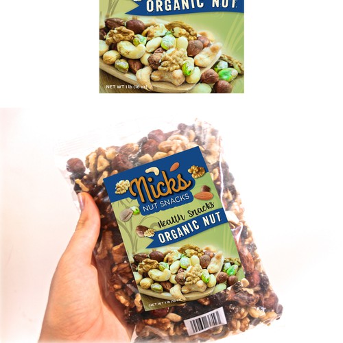 Mix nuts, health snacks label design