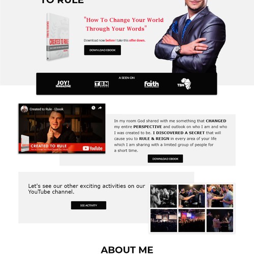 Landing page for download ebook premium