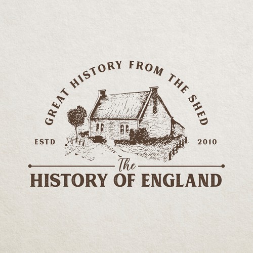 Hand drawn logo for podcast named The History of England