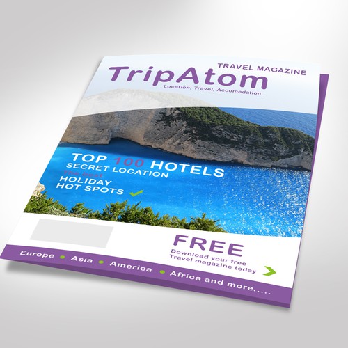 Travel brochure concept font cover design