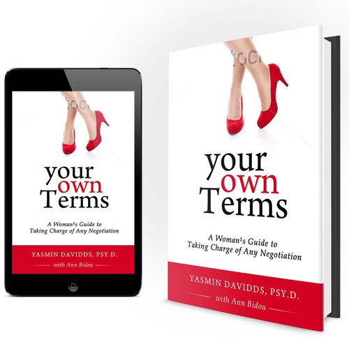 Your Own Terms — a bold and contemporary book jacket with a hint of "female" to it