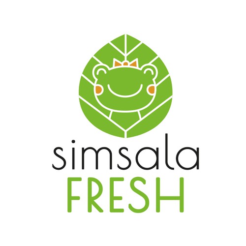 Cute frog vector illustration logo design