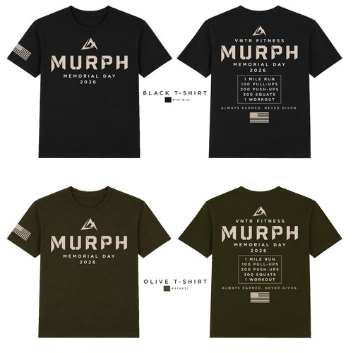 Modern & Minimal Murph Workout T-Shirt Design for VNTR Fitness