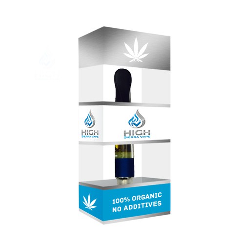 Create a cool and eye catching retail packaging design for our product High Sierra Vape