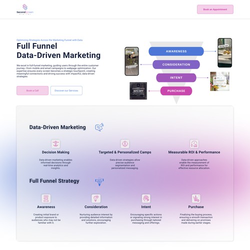 Second Screen Digital Landing Page Design