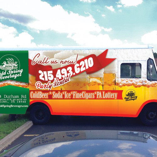 Create a truck wrap for an awesome refrigerated truck with beer taps!