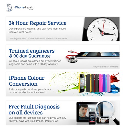 New banner ad wanted for iPhone Repairs