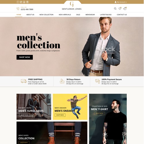 High end design for premium ecommerce menswear store