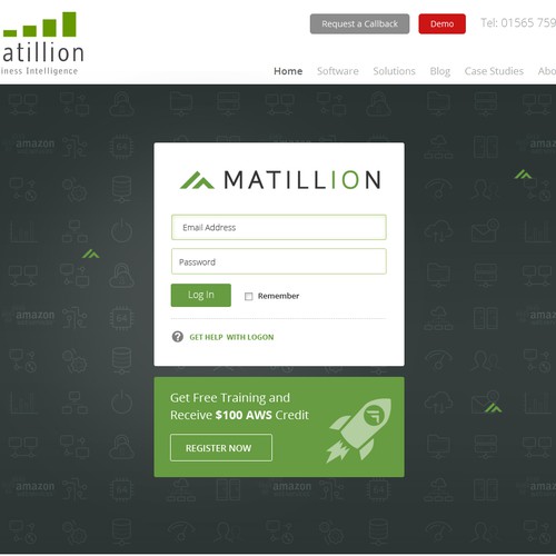 Login page for Matillion ETL for Redshift.