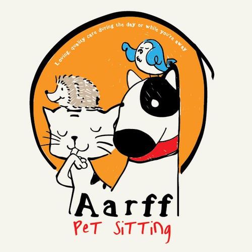 Create a Hand-Drawn/Sketched Intimate Logo with BOLD, VIBRANT Font for UpScale Pet Sitting Business