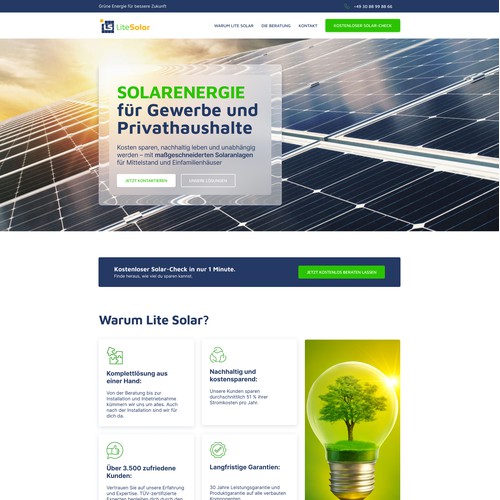 Redesign for a solar energy provider