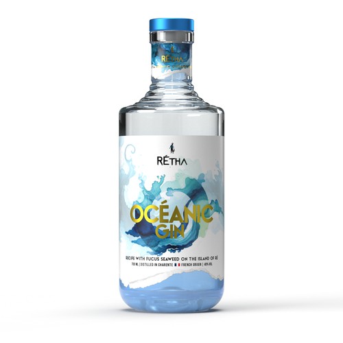 Oceanic Gin label design