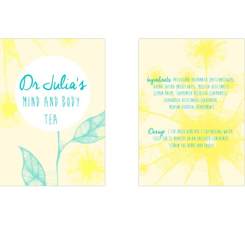 Help a naturopathic doctor create a tea label for a beautiful relaxation tea! Thank you!