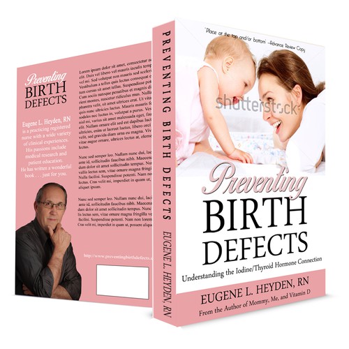 Create a baby health/wellness book cover about preventing birthdefects