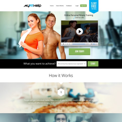 Create design for Fitness themed website.