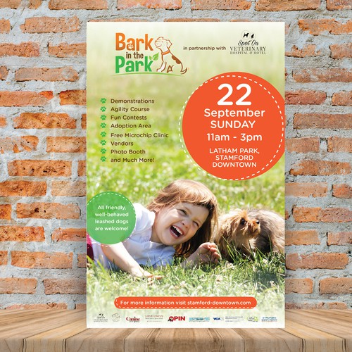 Flyer design for fun doggie day in the park