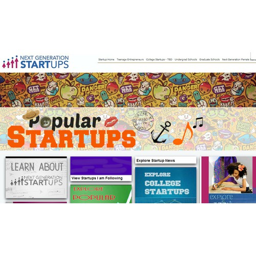 Design Web Banner and Card for "Popular Startups"