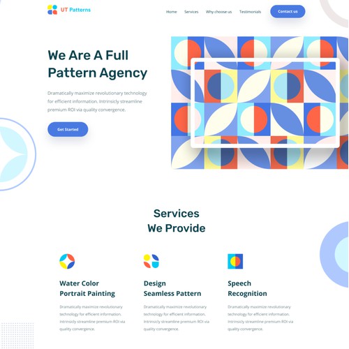 Pattern Agency Landing page