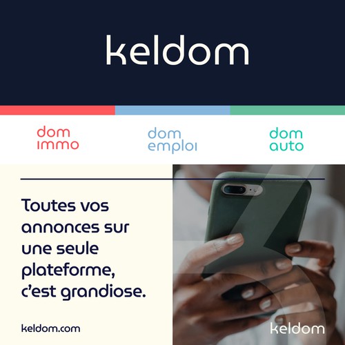Identité visuelle pour Keldom, leader des petites annonces dans les Dom Tom