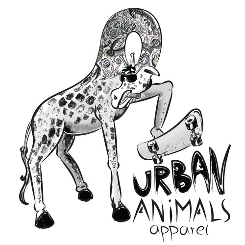Tshirt design for URBAN ANIMALS apparel
