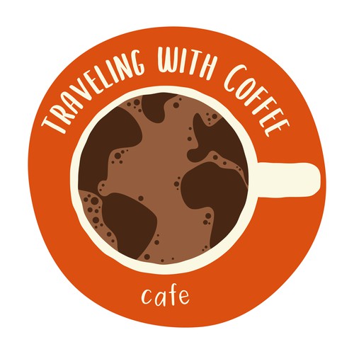 Cute logo concept for a camper van coffee shop