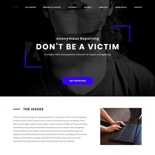 Professional Page for a Anonymous Reporting System