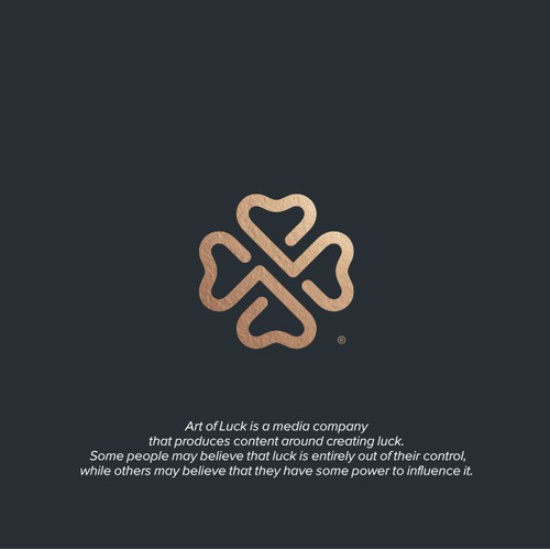 Minimalist Clover design for Art of Luck, a media company that produces content around creating luck.