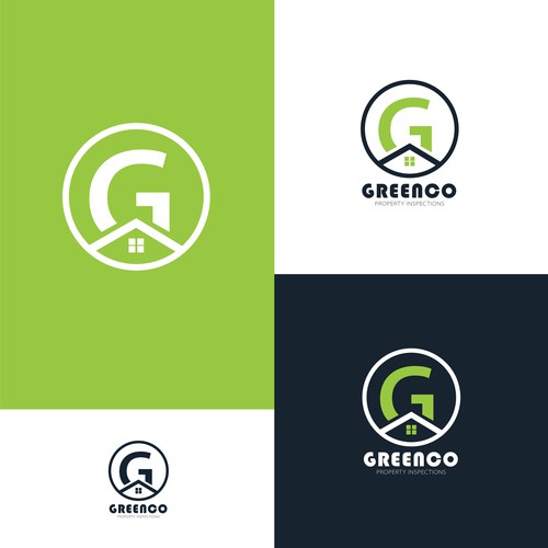 GREENCO PROPERTY INSPECTIONS 2ND CONCEPT LOGO DESIGN FOR COMPANY.