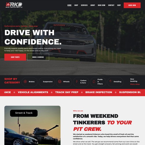 RKD Motorsports - Custom Squarespace website
