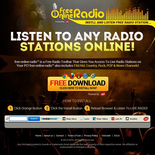 Free Online Radio Landing Page