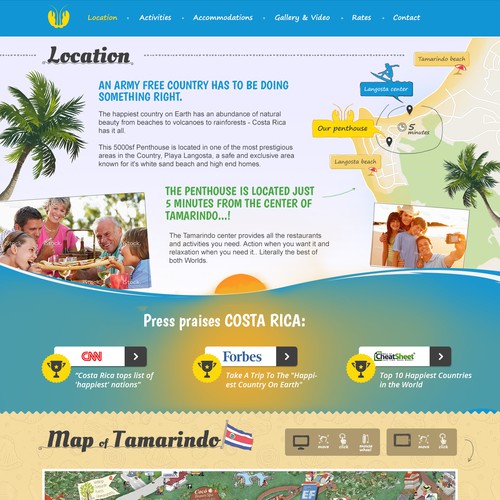 Website for Vacation rental on Beach in Costa Rica