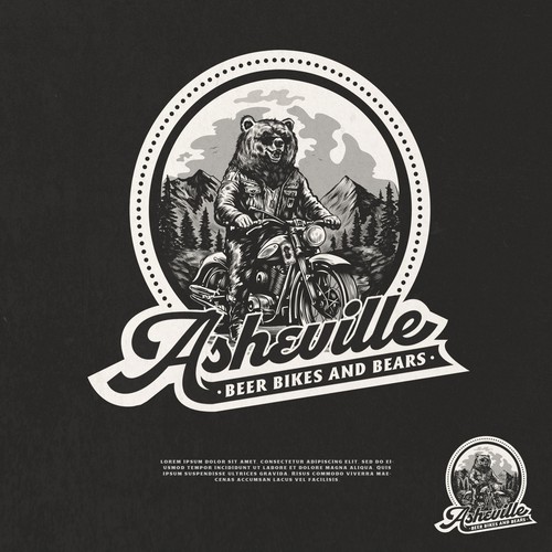 Asheville Beer Bikes and Bears Logo and T shirt Design