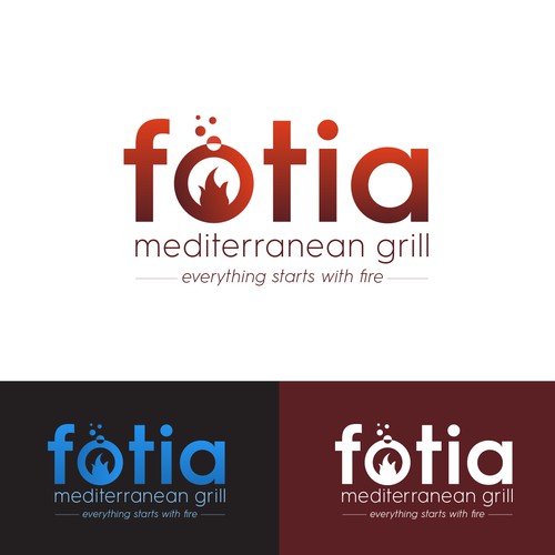 Bold logo concept for a grill spot
