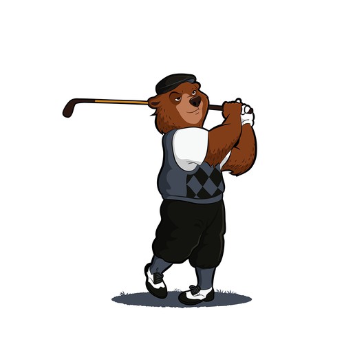 Golf-themed Clothing Brand - Grizzly Bear Mascot