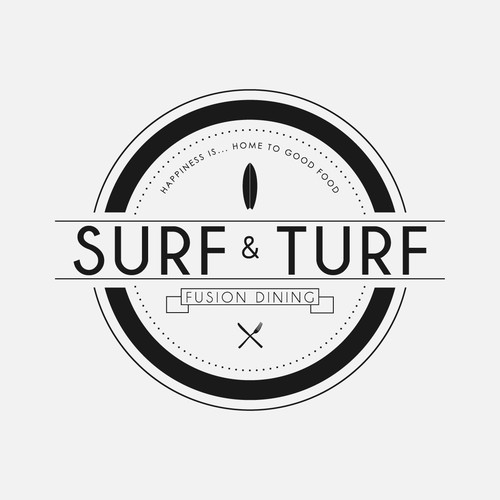 Clean Circle logo concept for Surf & Turf Fusion Dining