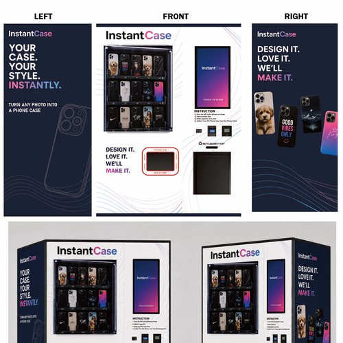 Vending machine wrap for customized phone case