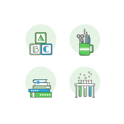 Fun Icon set "back to school" for Analytics Academy